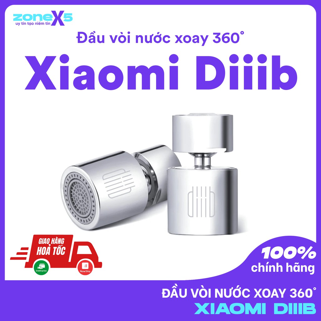 Đầu vòi nước tăng áp Xiaomi DiiiB - Xoay 720 độ, 2 chế độ phun, đồng nguyên chất mạ 22 lớp