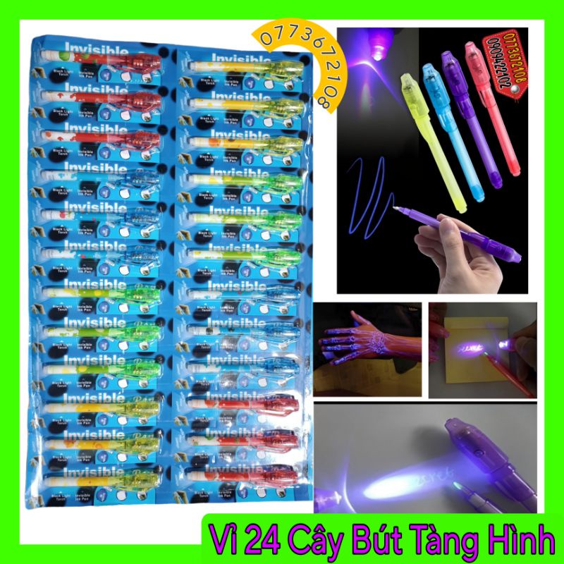 Giá Sỉ Vỉ 24 Cây bút viết mực tàng hình  magic pen invisible ink