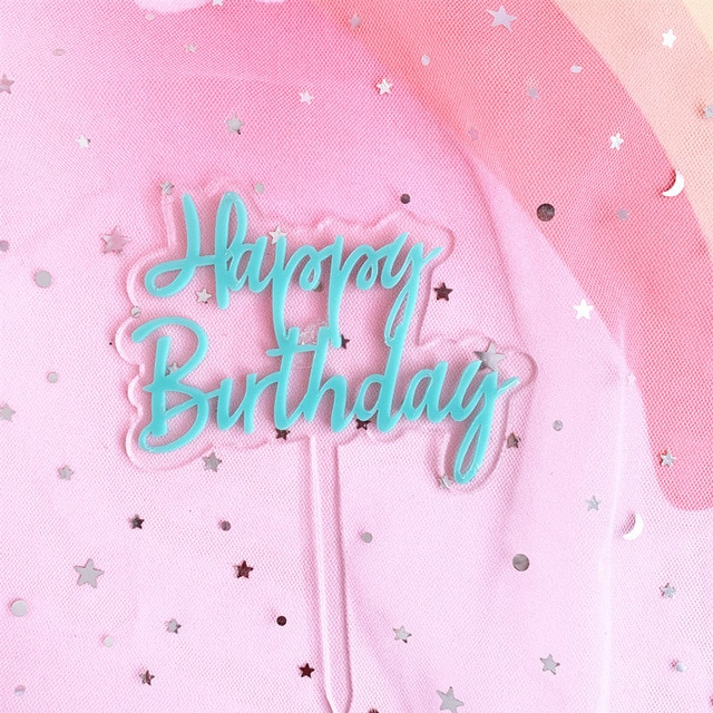 Phụ kiện trang trí bánh kem hình chữ Happy Birthday xinh xắn