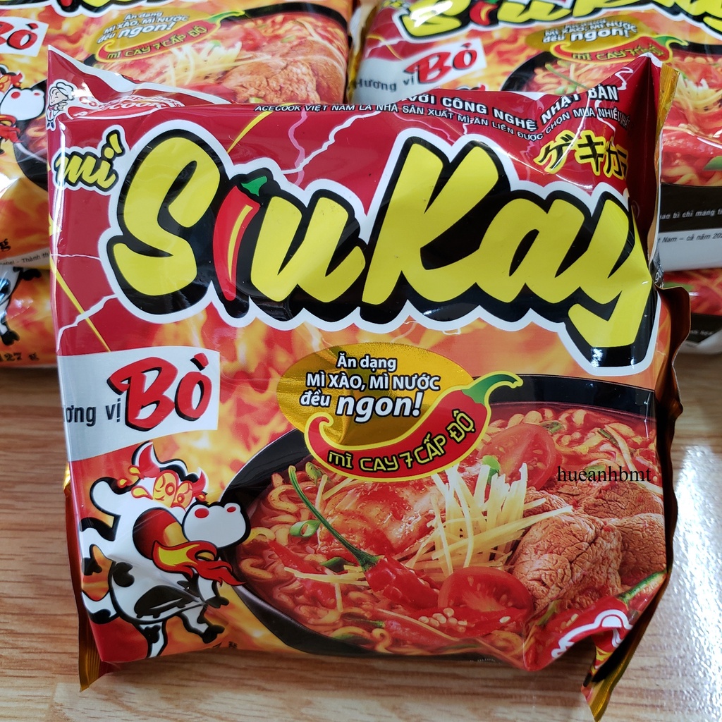 Mì SiuKay Acecook Hương vị Bò, Hải sản gói 127g