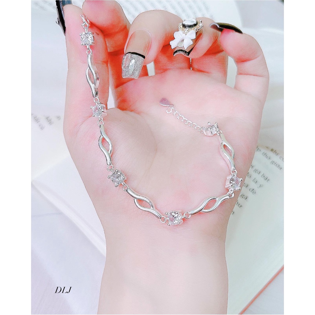 Lắc tay bạc nữ đẹp hình bạc xoắn, Tiệm Bạc Mê Ly tặng kèm một hộp xinh
