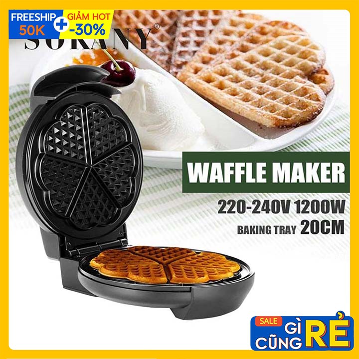 Máy làm bánh Waffle [ BH - 12 Tháng] Máy kẹp bánh bông lan đơn SOKANY