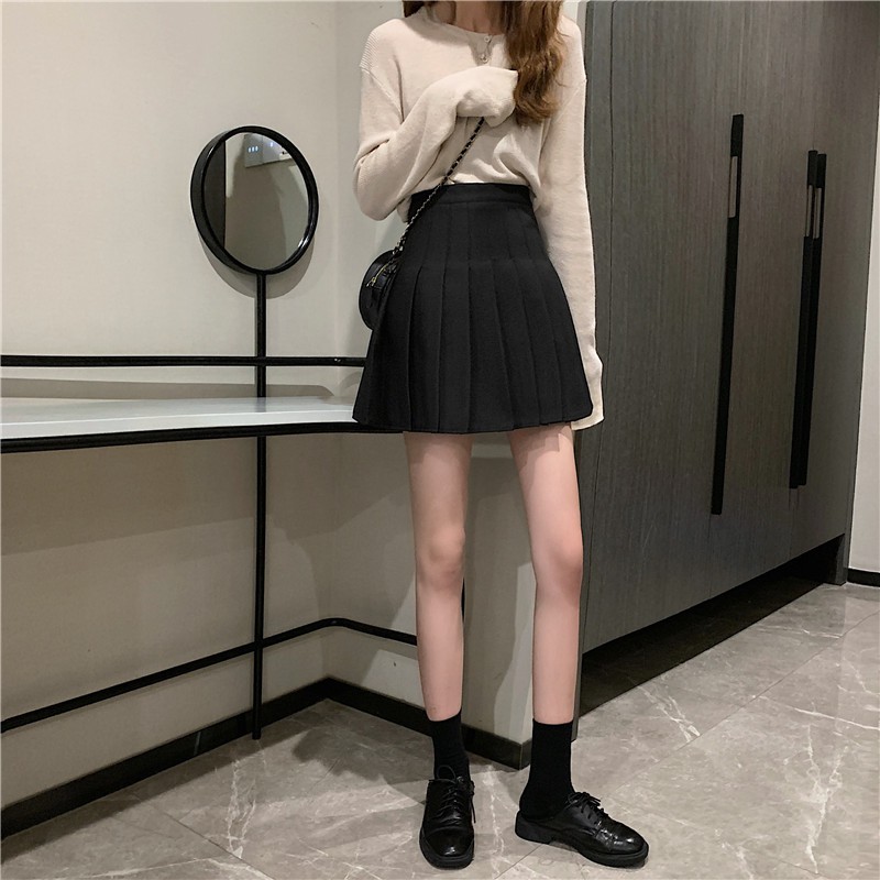 Xiaozhainv Chân Váy Xiaozhainv Xếp Ly Dáng Chữ A Phong Cách Hàn Quốc Cho Nữ