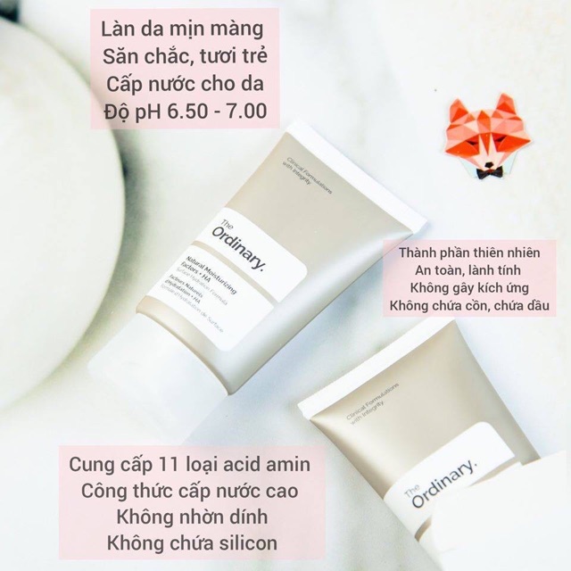 [ CÓ SẴN + BILL ] Dưỡng da The Ordinary Niacinamide, Hyaluronic, Kem Dưỡng