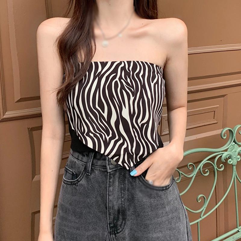 Áo Lửng Hai Dây Họa Tiết Da Báo / Ngựa Vằn Thời Trang Dành Cho Nữ