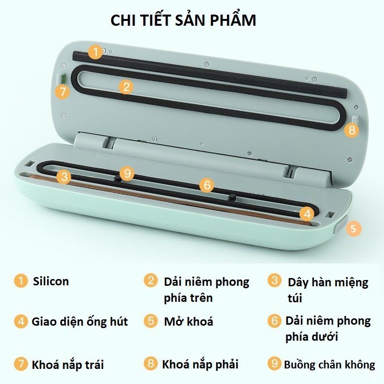 Máy hút chân không CÁT Á Kiêm Hàn Miệng Túi - Máy hút được đồ khô và đồ tươi sống