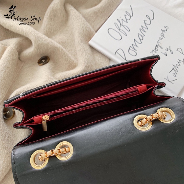 Túi Xách Đeo Chéo Nữ, Túi Hộp Sang Chảnh Nhiều Ngăn, Chất Da Mềm Mịn Phong Cách Hàn Quốc TD49