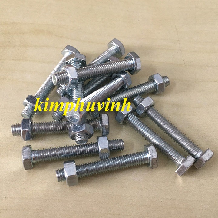 50 BỘ -  M6x40mm BULONG LỤC GIÁC - BULON 6LI