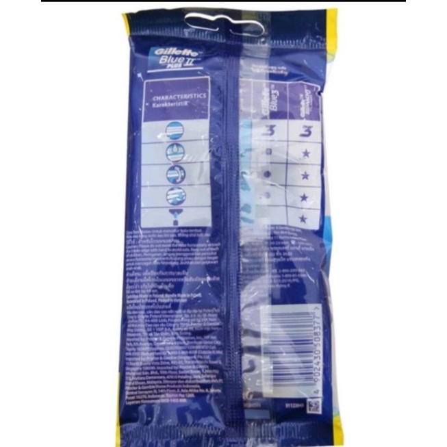 Dao cạo râu Gillette Blue II Plus Dao cạo râu Gillette Blue 2 Plus Cán xanh