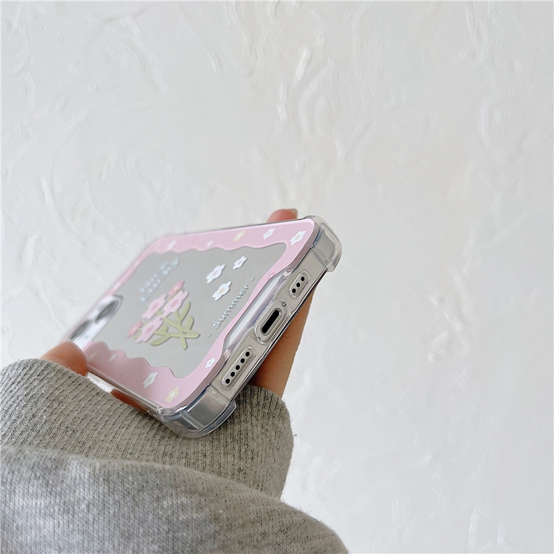 Ốp lưng iphone Ốp Điện Thoại Tráng Gương Hình Bó Hoa Cho iphone 13Promax xs/7/8/Pro/Max/Mini Dinuo case