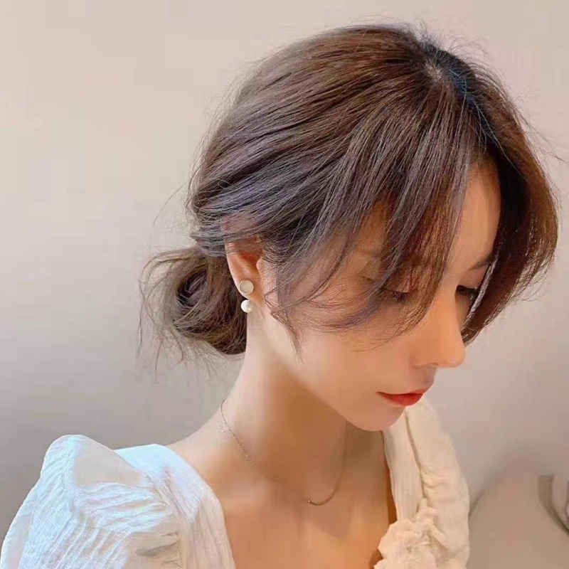 Hoa tai đính ngọc trai đơn giản độc đáo Hoa tai đinh tán nữ thời trang mới của Hàn Quốc