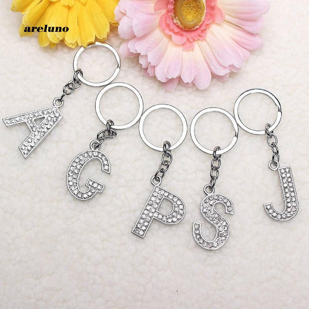 Móc khóa hình chữ cái tiếng anh đính đá thời trang