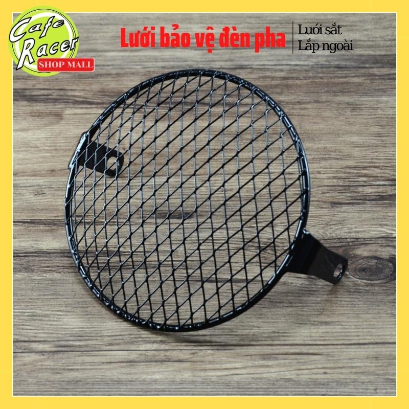 Khung lưới sắt bảo vệ đầu đèn pha xe máy phù hợp gáo tròn 6-7 icnh cho các dòng xe độ và PKL