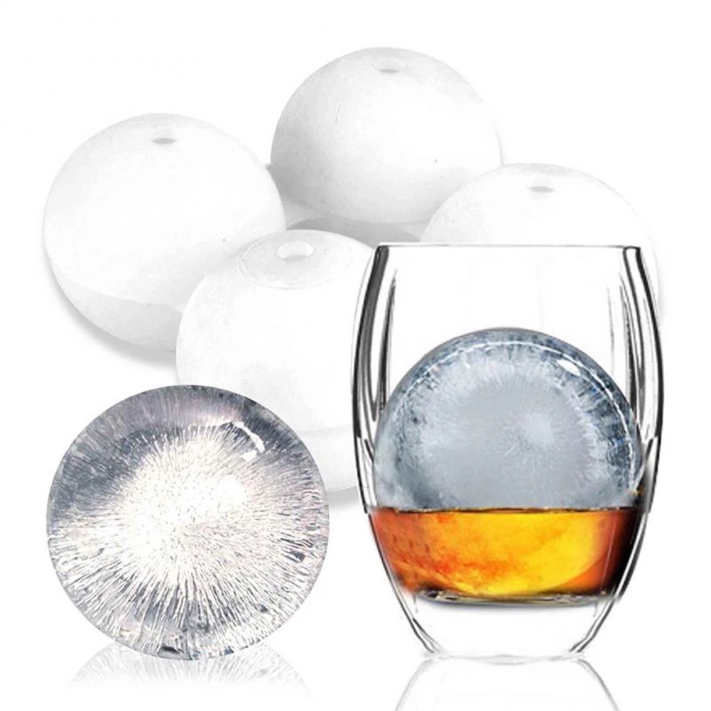 Khuôn Làm Đá 4 Ngăn Hình Cầu Bằng Silicone