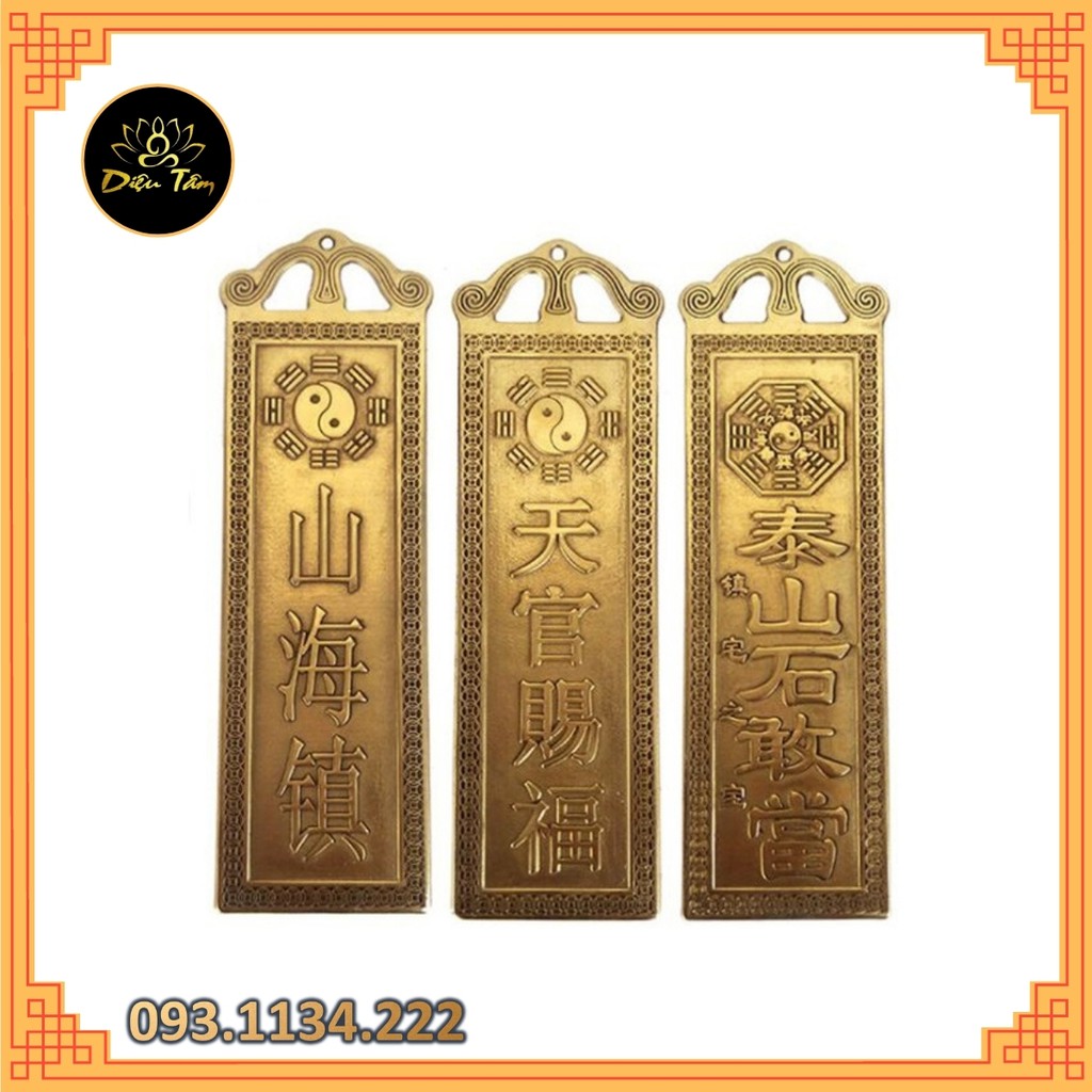 Kim bài trấn trạch mang phước lành bằng đồng đúc nguyên khối