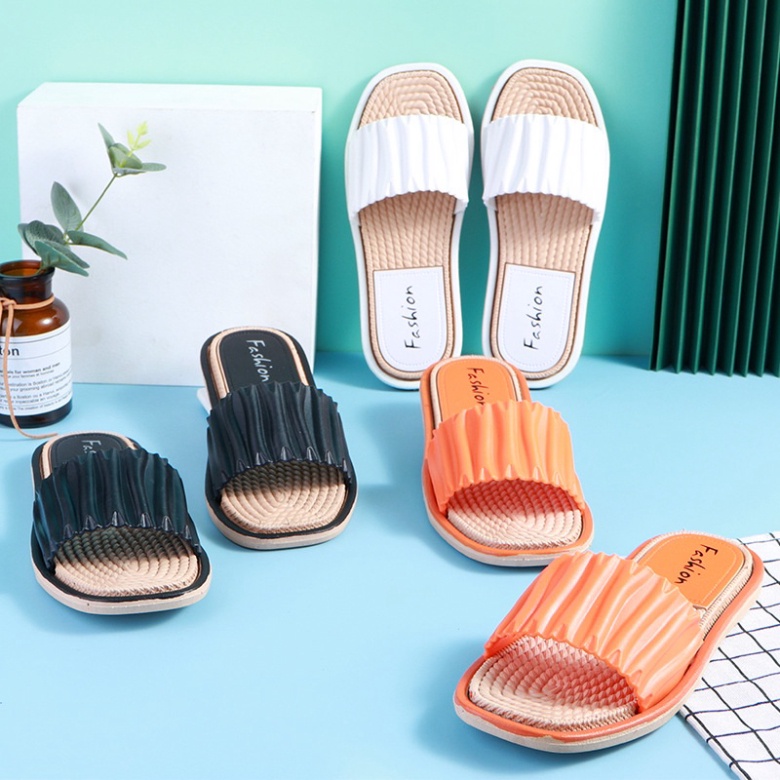 Dép lê nữ quai ngang họa tiết quai bèo sang chảnh, Dép quai ngang nữ cute tai bèo thời trang