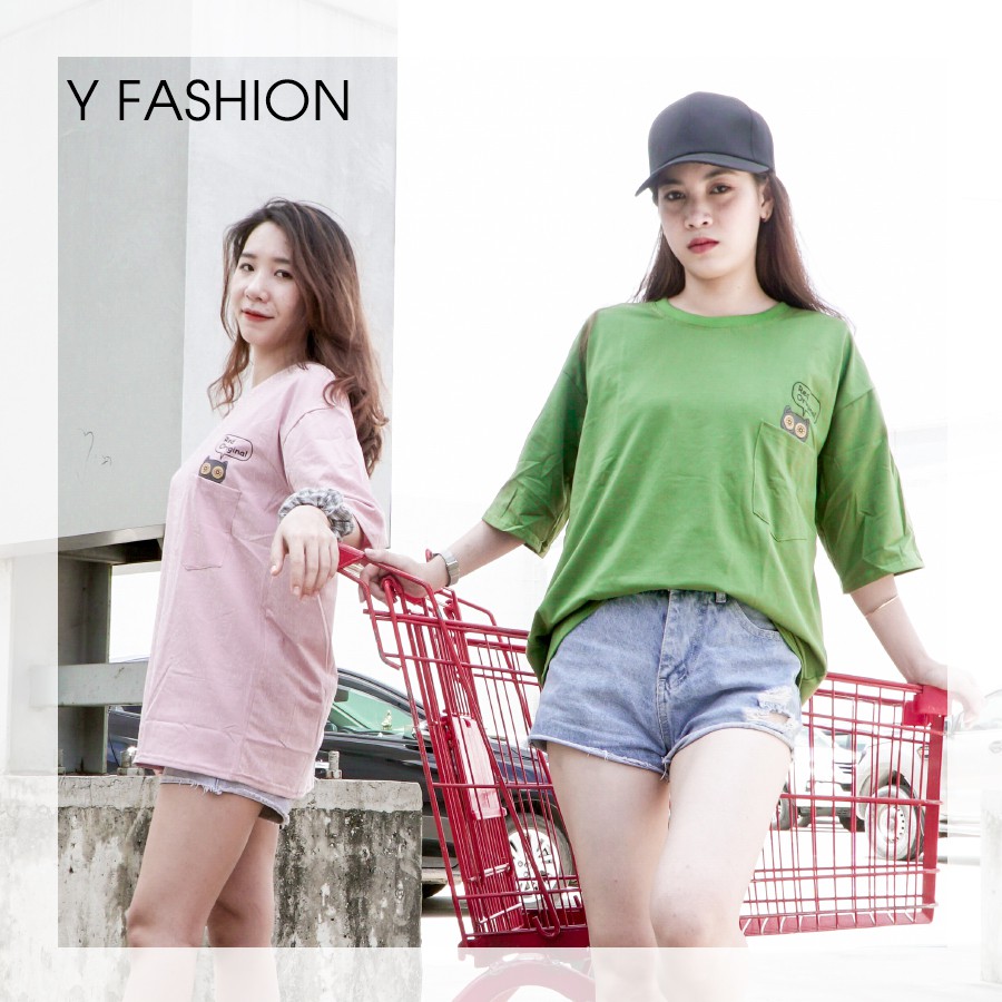 Áo thun in hình cú mèo 1 túi Y15 ( unisex - nam nữ đều mặc được )