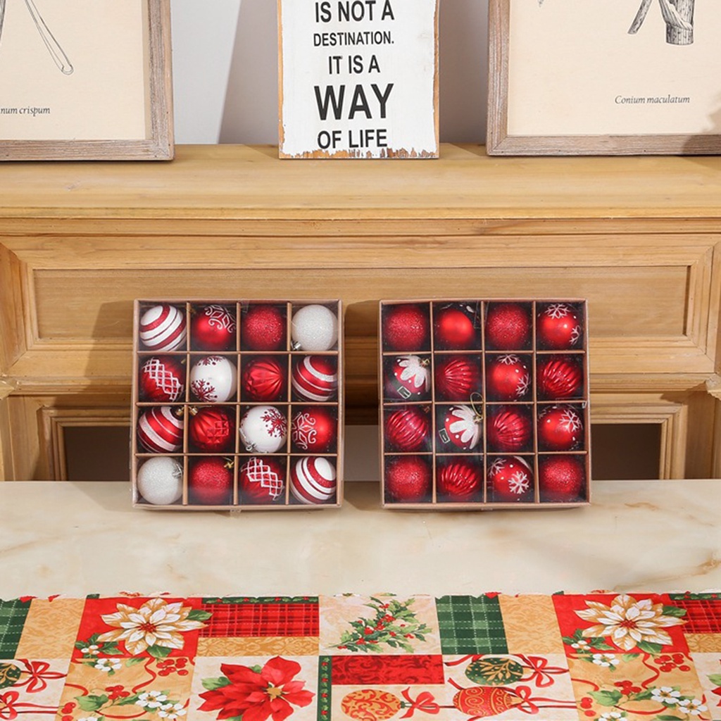 Set 16 Trái Châu Trang Trí Cây Thông Noel