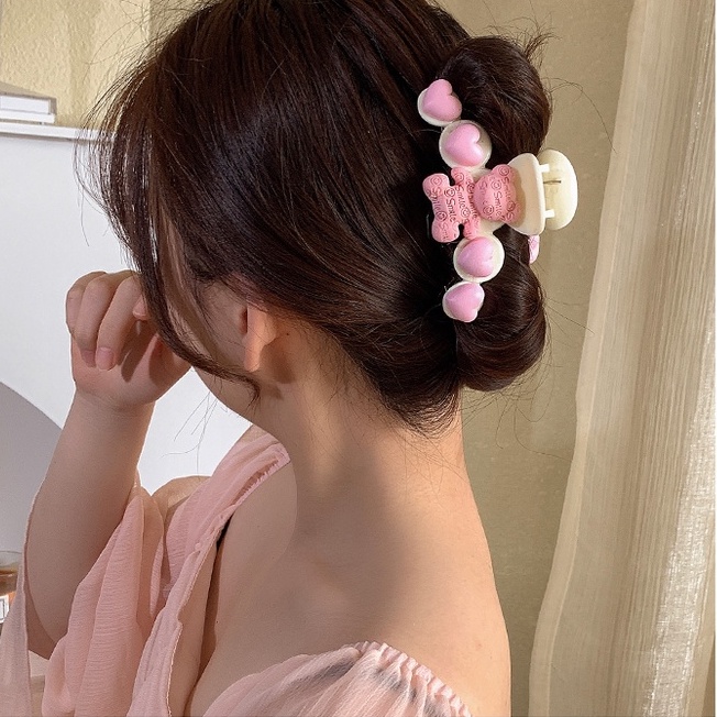Kẹp Tóc Nơ Hồng Cỡ Lớn Hình Cá Mập Dễ Thương Thời Trang Mùa Hè