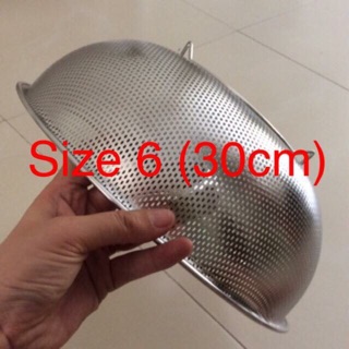 [R] Rổ/ thau inox 304, size 6 (30cm), hàng xuất Nhật/ hàng Thái