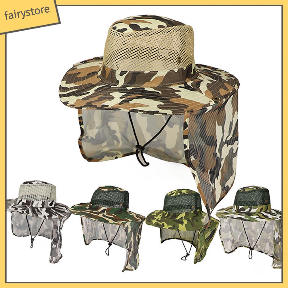 Mũ Rộng Vành Kèm Mặt Nạ Chống Nắng Tiện Dụng Khi Đi Câu Cá