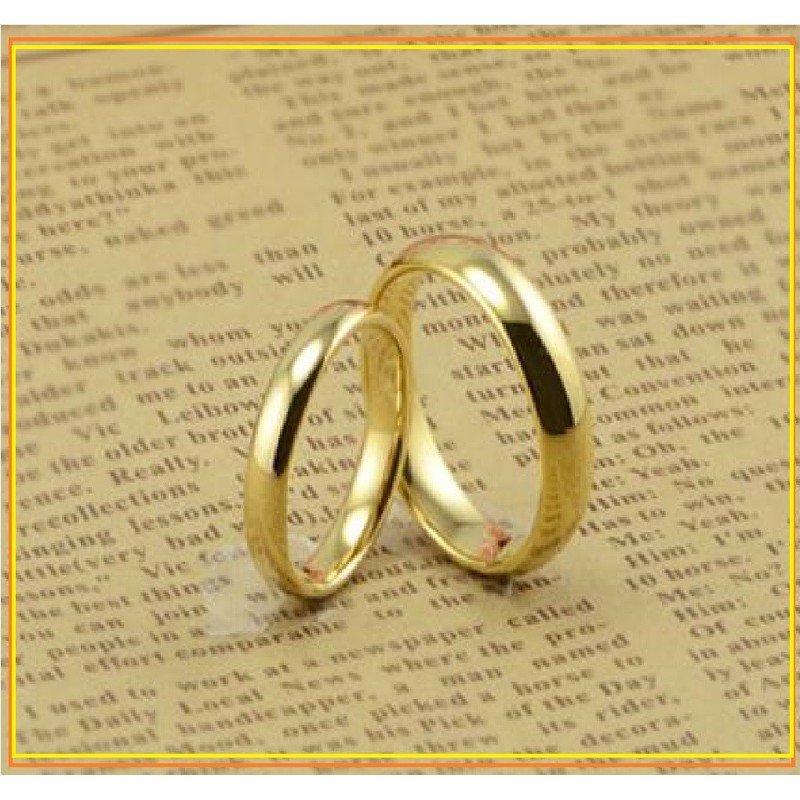 Nhẫn cặp 2 chiếc - mạ vàng 24k ( Nhẫn cưới - Nhẫn đính hôn - Nhẫn tình yêu )