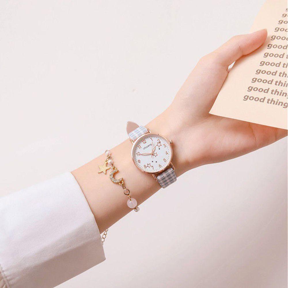 Đồng Hồ Đeo Tay Daes Dây Da PU Phối Hợp Kim Thiết Kế Đơn Giản Phong Cách Hàn Quốc Cho Bé