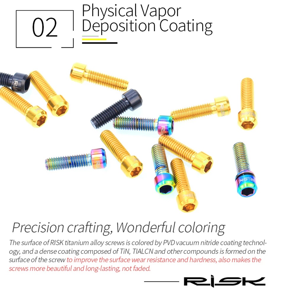 Set 4 Ốc Vít M6*18mm M6*20mm Bằng Hợp Kim Titan Cho Phanh Đĩa Xe Đạp