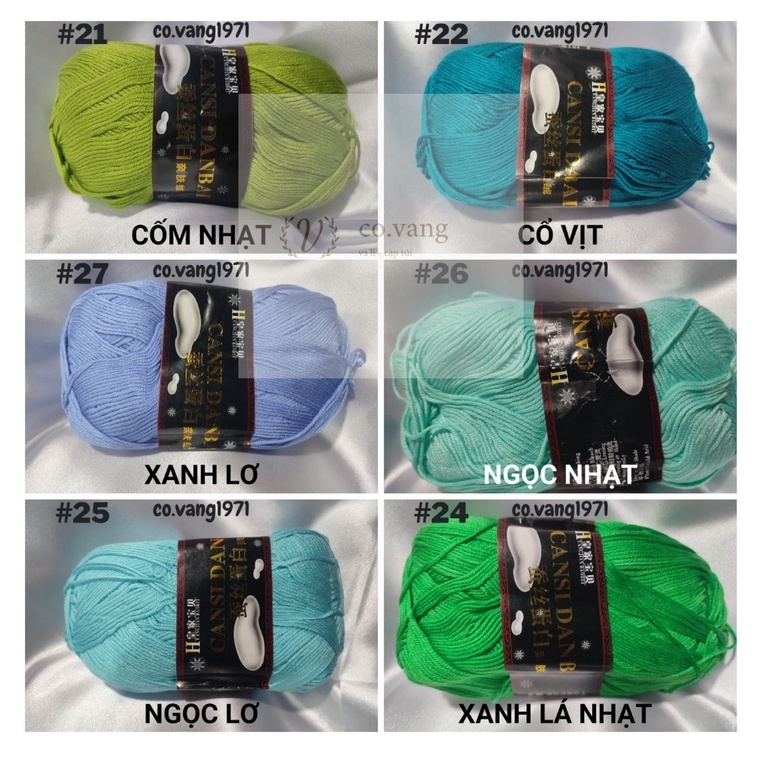 LEN CANSI DANBAI 35k/125g/cuộn (Bảng 21- 35 TONE MÁT) [Ảnh shop tự chụp]
