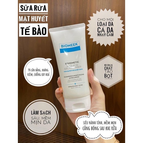 Sữa rửa mặt Biomeek dưỡng ẩm, dịu nhẹ phù hợp cả da nhạy cảm