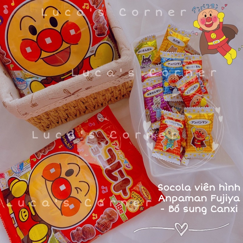 Socola/chocolate bổ sung canxi dạng viên Anpanman Fujiya cho bé