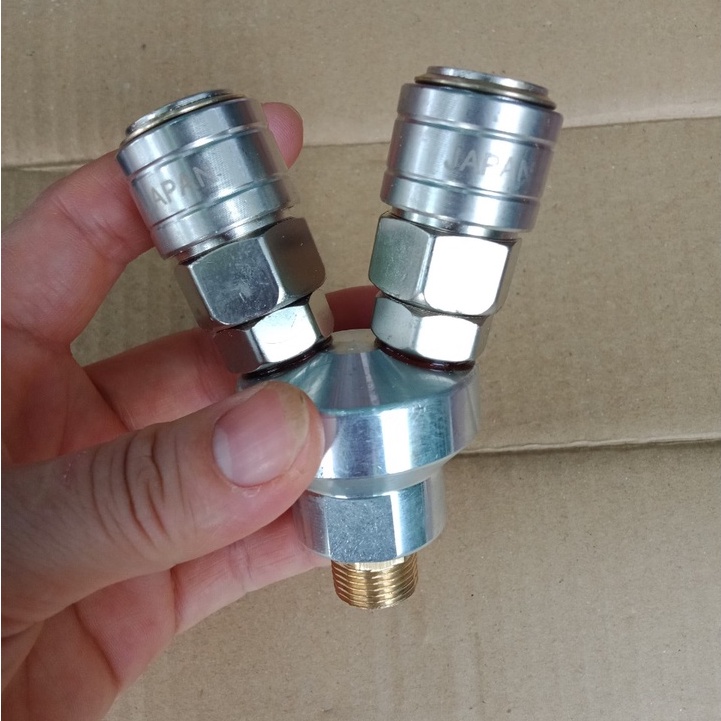 Đầu nối hơi chia 2 dùng cho máy nén khí