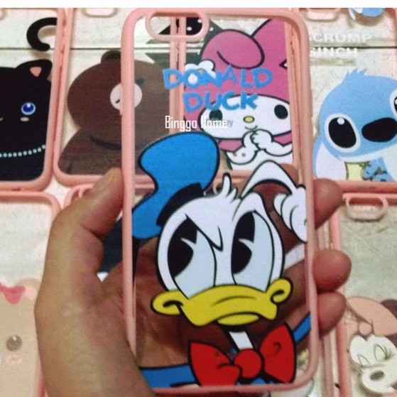 ốp ip6 nhựa cứng viền hồng kitty 5