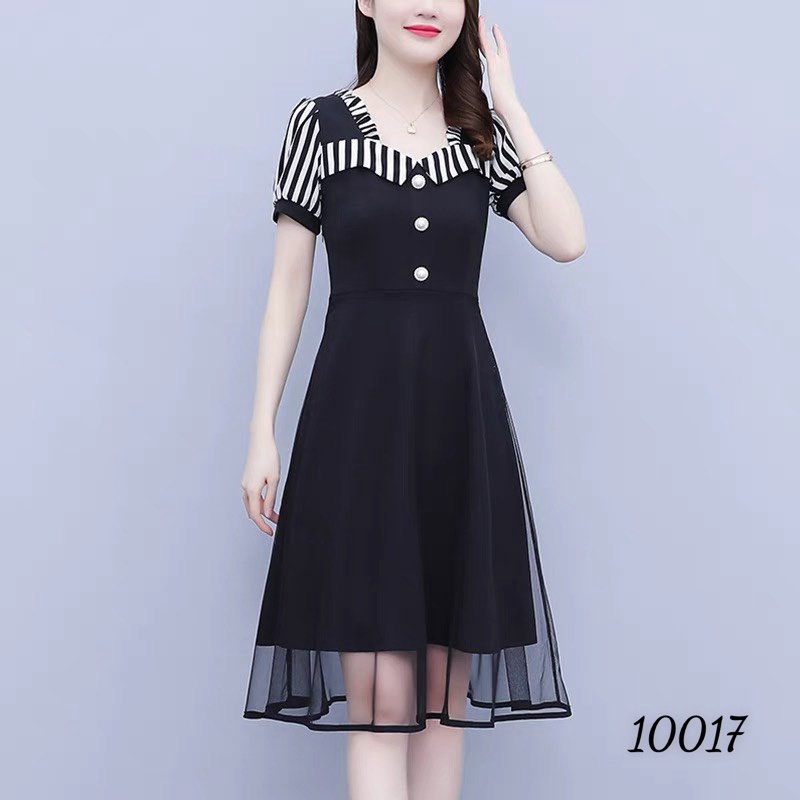 MẪU THỜI TRANG CÔNG SỞ | ĐẦM UMI PHỐI LƯỚI DÁNG SUÔNG NHẸ NHÀNG THANH TAO UP