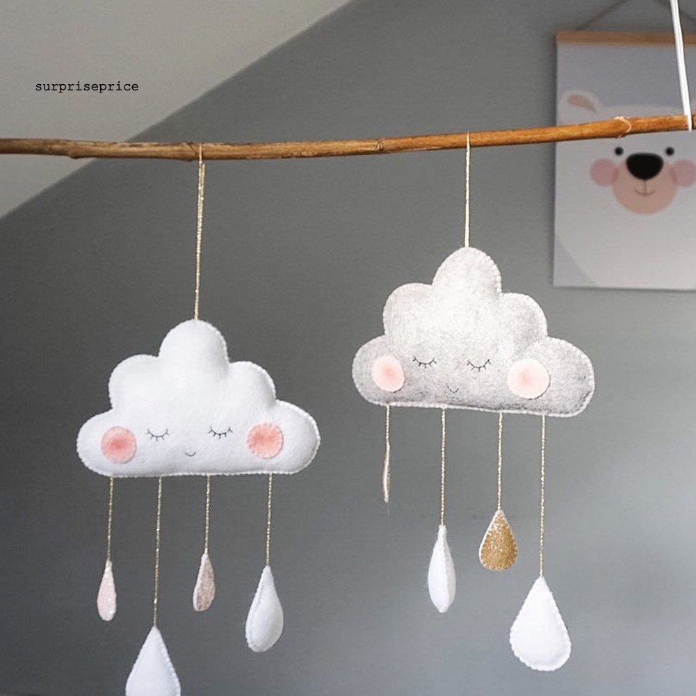 SPP_Nordic Cloud Raindrop Hanging Ornament Baby Bed Tent Pendant Kids Room Decor