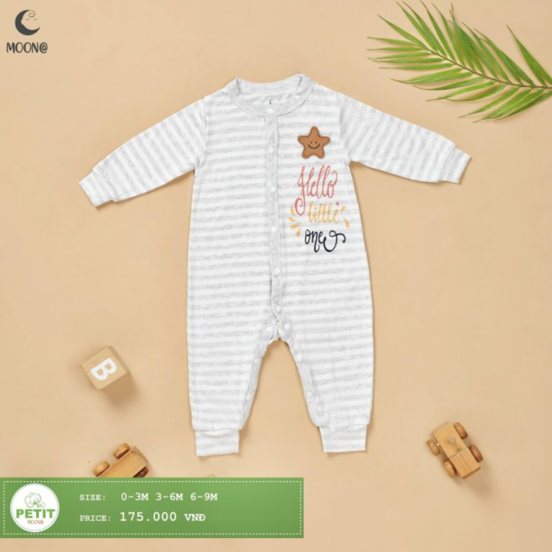 Moon -  Bộ body cài giữa Moon vải petit cho bé 3-9kg