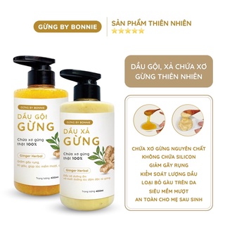 Dầu gội đầu, xả gừng nguyên chất không chứa silicon "Gừng By Bonnie"