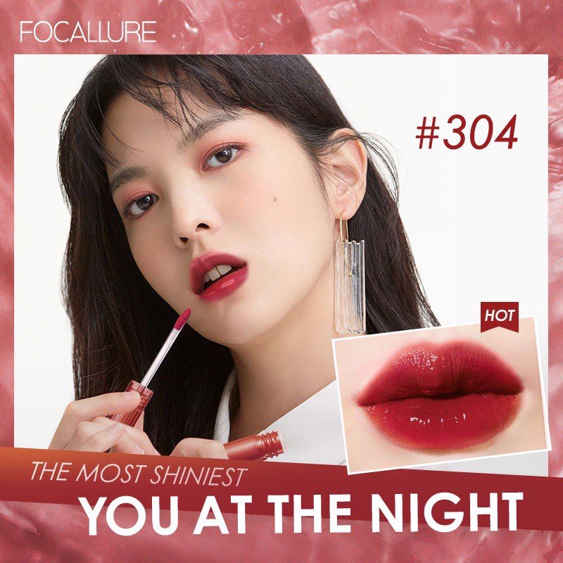 Son Kem Tint Bóng FOCALLURE Jelly-Clear Dewy Glossy Lip Tint