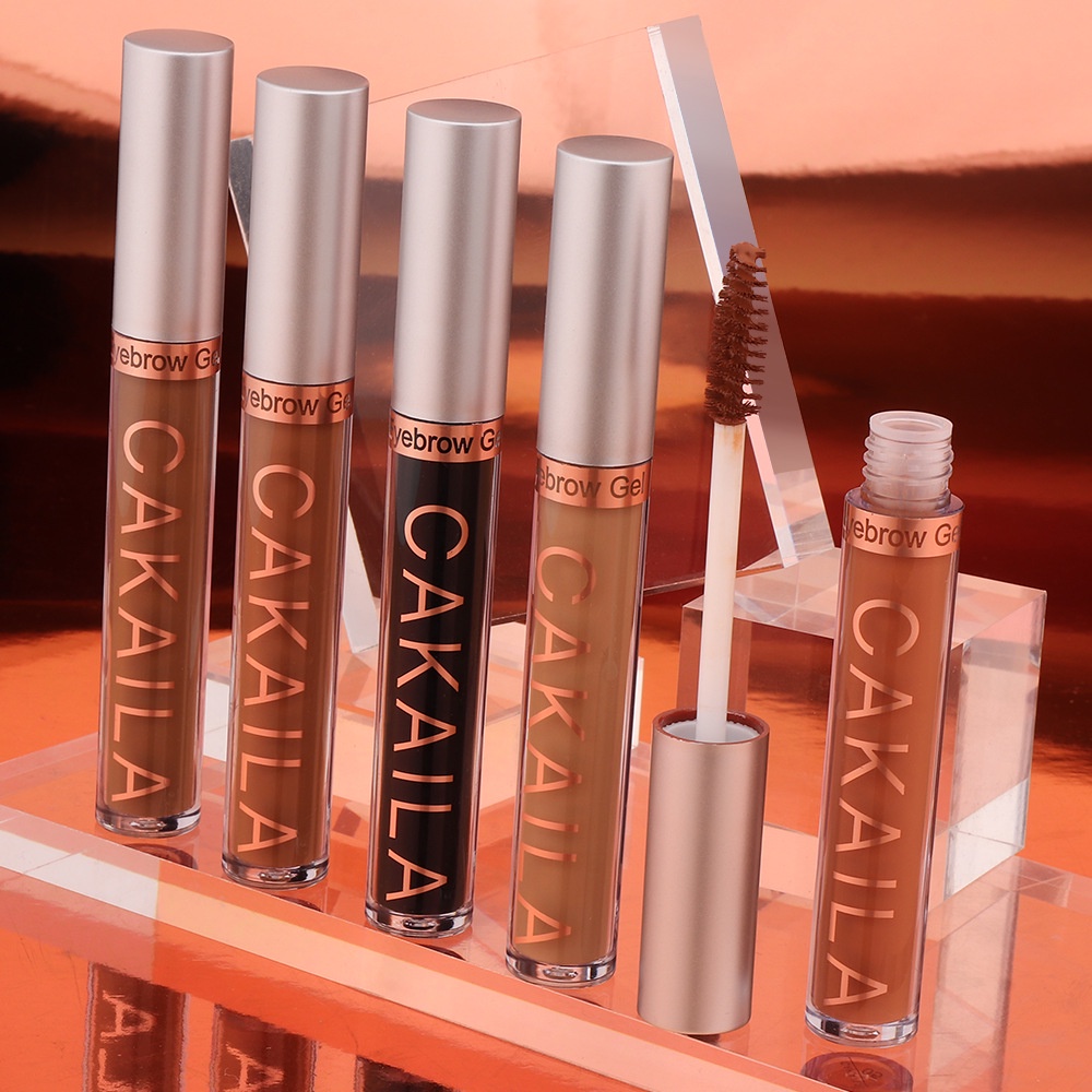 1 Kem Kẻ Lông Mày Dạng Lỏng Lâu Trôi Chống Thấm Nước Màu Đen/Nâu Tự Nhiên Có Cọ Trang Điểm
