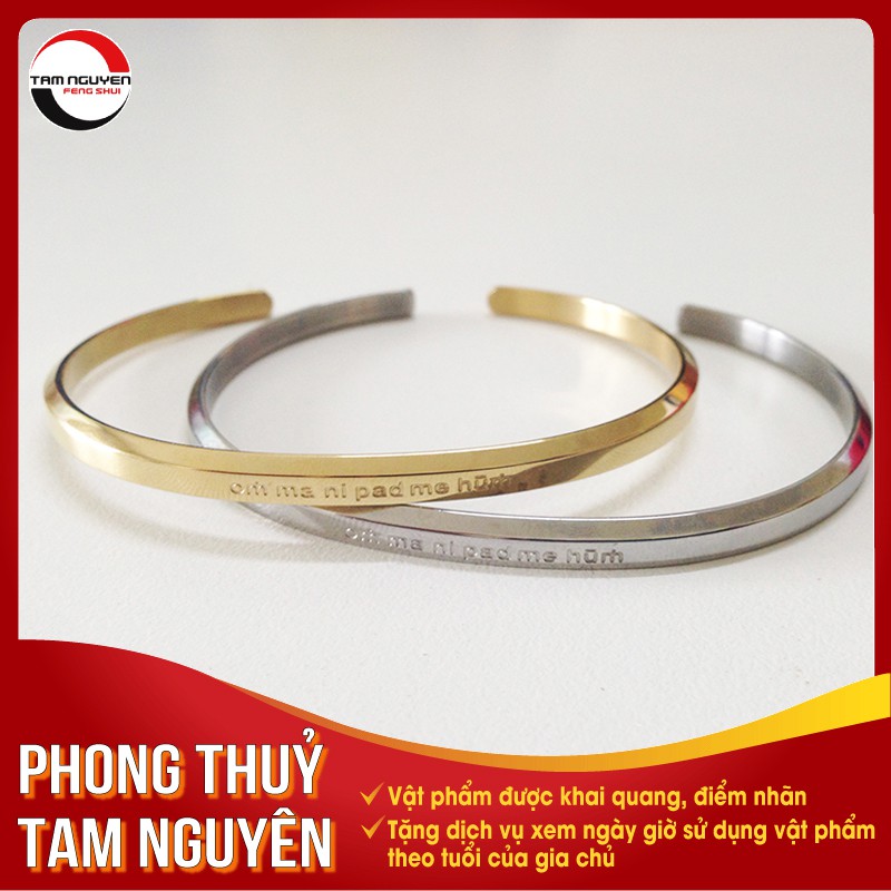 Vòng Tay Khắc Lục Tự Đại Minh Chú - Om Mani Padme Hum -  Trang Sức Cát Lành - Phong Thủy Tam Nguyên