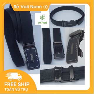 Thắt Lưng Da Nam Hàng Hiệu QKMEM Khóa Tự Động Cao Cấp Dây Nịt Nam Da Bò 100% Mạ Vàng Bạc Gu Nam Tính Chính Hãng CK