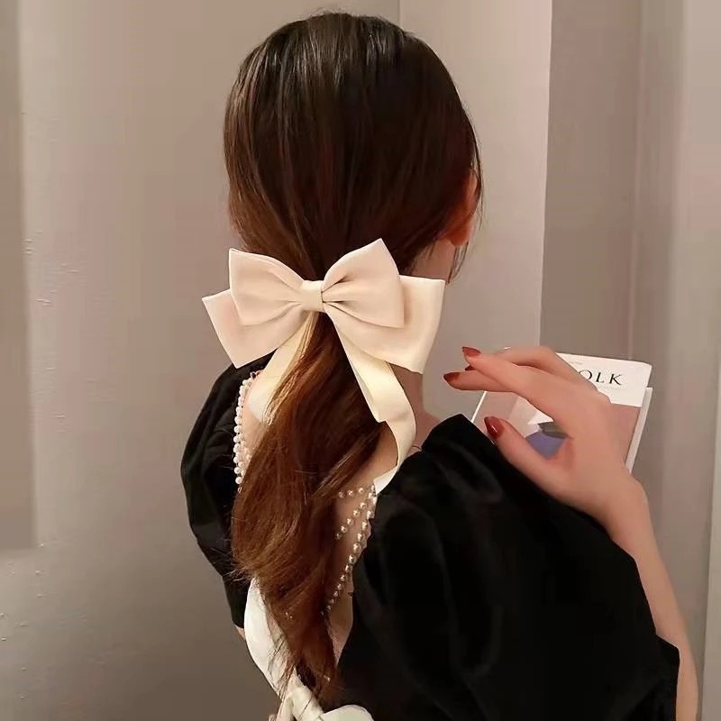 Kẹp Tóc Nơ Ruy Băng Đôi Sáng Tạo Cá Tính Cho Nữ
