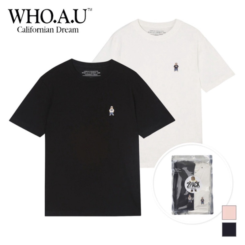 Set 2 Áo Phông Whoau Chất Cotton Có Sẵn Hàng Chính Hãng 100%, Nói KHÔNG Với Fake