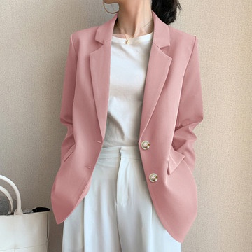 Áo khoác blazer dáng rộng thiết kế thời trang mùa thu theo phong cách Hàn Quốc cho nữ