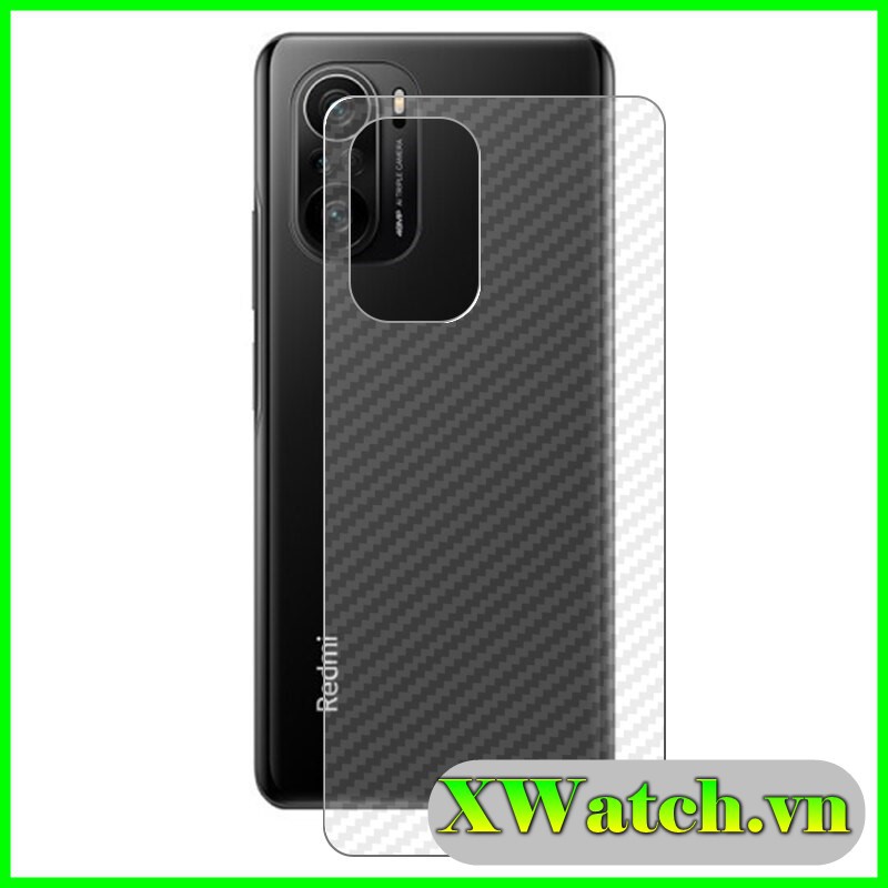 Miếng dán Carbon mặt lưng Xiaomi Note 11 pro Redmi 10 Mi 11T Mi 11 lite K40 pro Poco F3 Redmi K40 Gaming chống vân tay