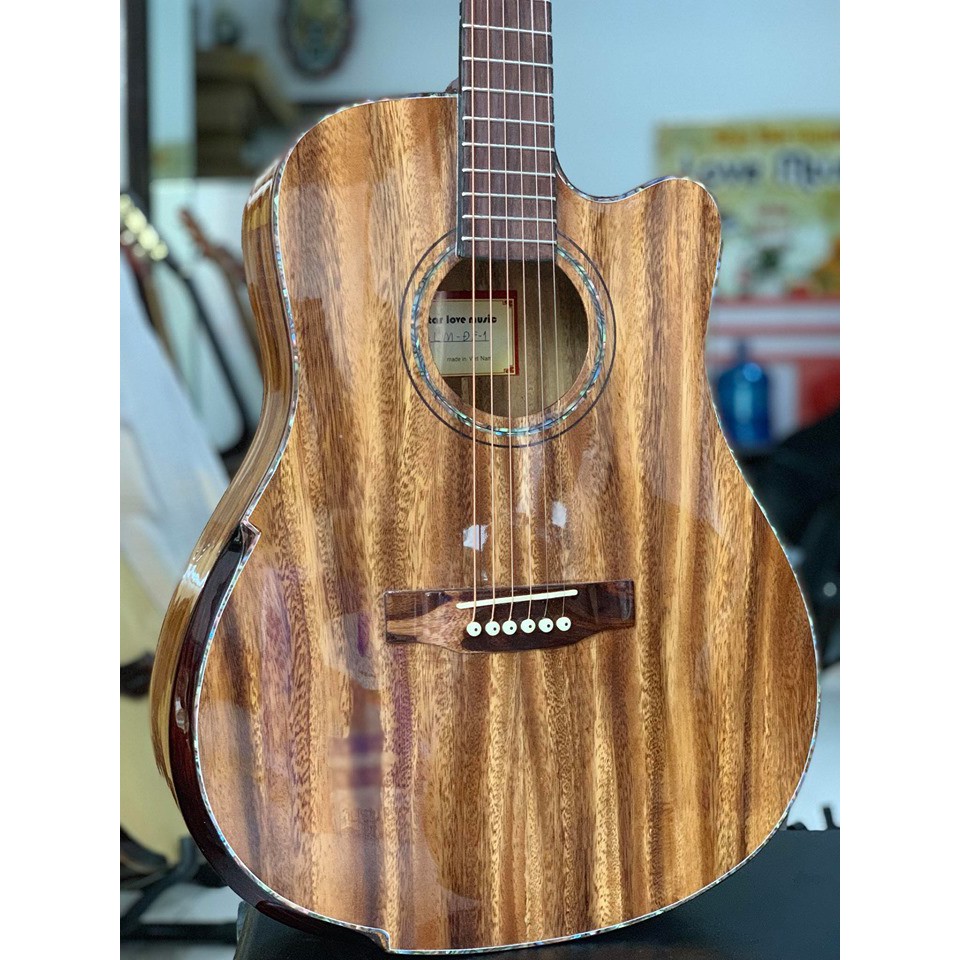 Guitar Acoustic Full gỗ điệp vát hông Việt Nam Gỗ thịt 100%