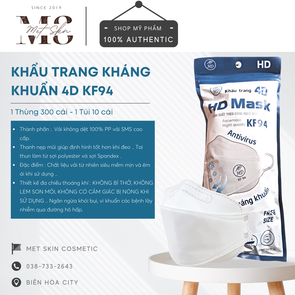 Khẩu trang kháng khuẩn 4D KF94 ( thùng 300 cái )