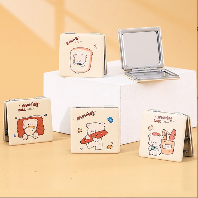 Gương gập mini hai mặt bỏ túi , họa tiết hoạt hình tiện lợi cực dễ thương BAG U G2M