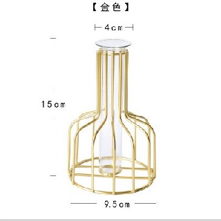 Bình hoa sắt ống thủy tinh mini