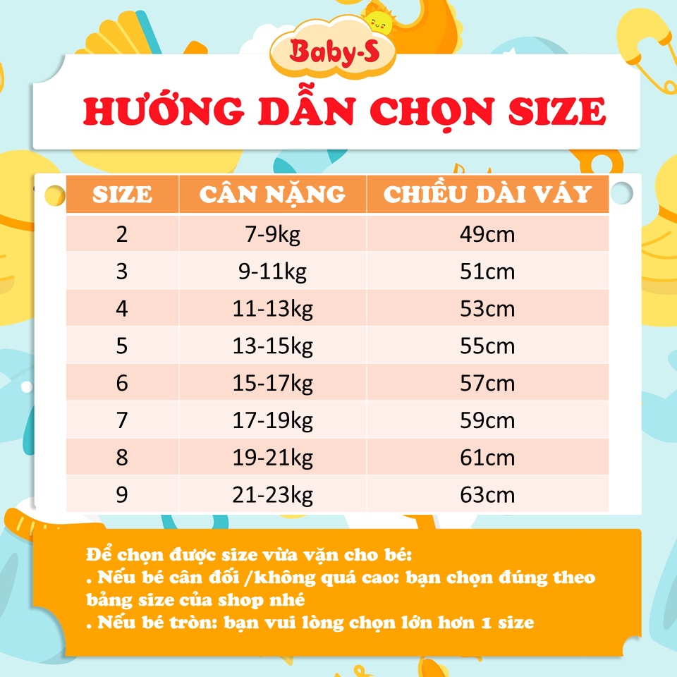 Váy cho bé gái, Đầm cho bé gái 7-23kg chất đũi mềm dáng xòe tay phồng xinh xắn Baby-S – SD087